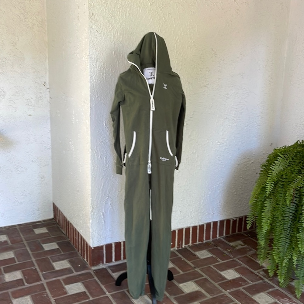 Army Green Stretch Onepiece Sweatsuit